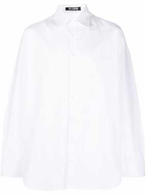 Mesh-Detail Cotton Shirt mens polos clearance