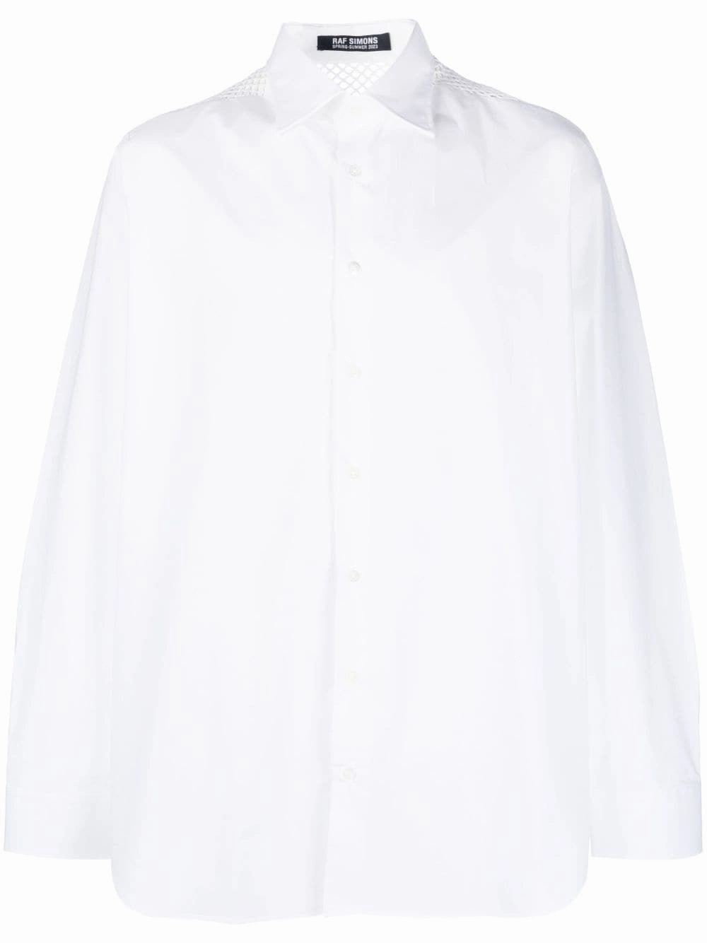 Mesh-Detail Cotton Shirt mens polos clearance