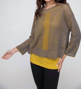 Mesh Top In Gold Tops Womens - sheer tops clearance