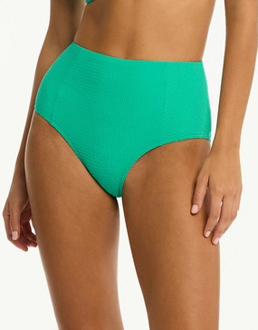 Messina Panelled High Waist Bikini Pant - Evergreen Swim Womens - beachwear discount