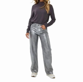 Metallic Grey Jean In Dark Grey womens Bermuda shorts promo