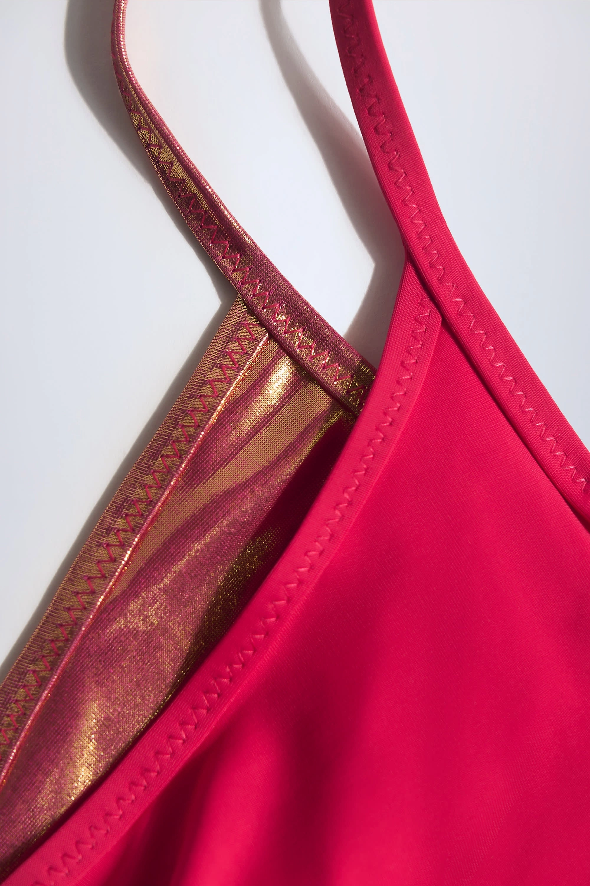 Metallic Layered Swimsuit in Raspberry Pink