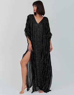Metallic Weave Thobe - Black Swim Womens - bikinis clearance