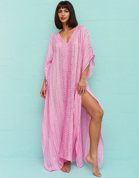 Metallic Weave Thobe - Pink Swim Womens - bikinis clearance
