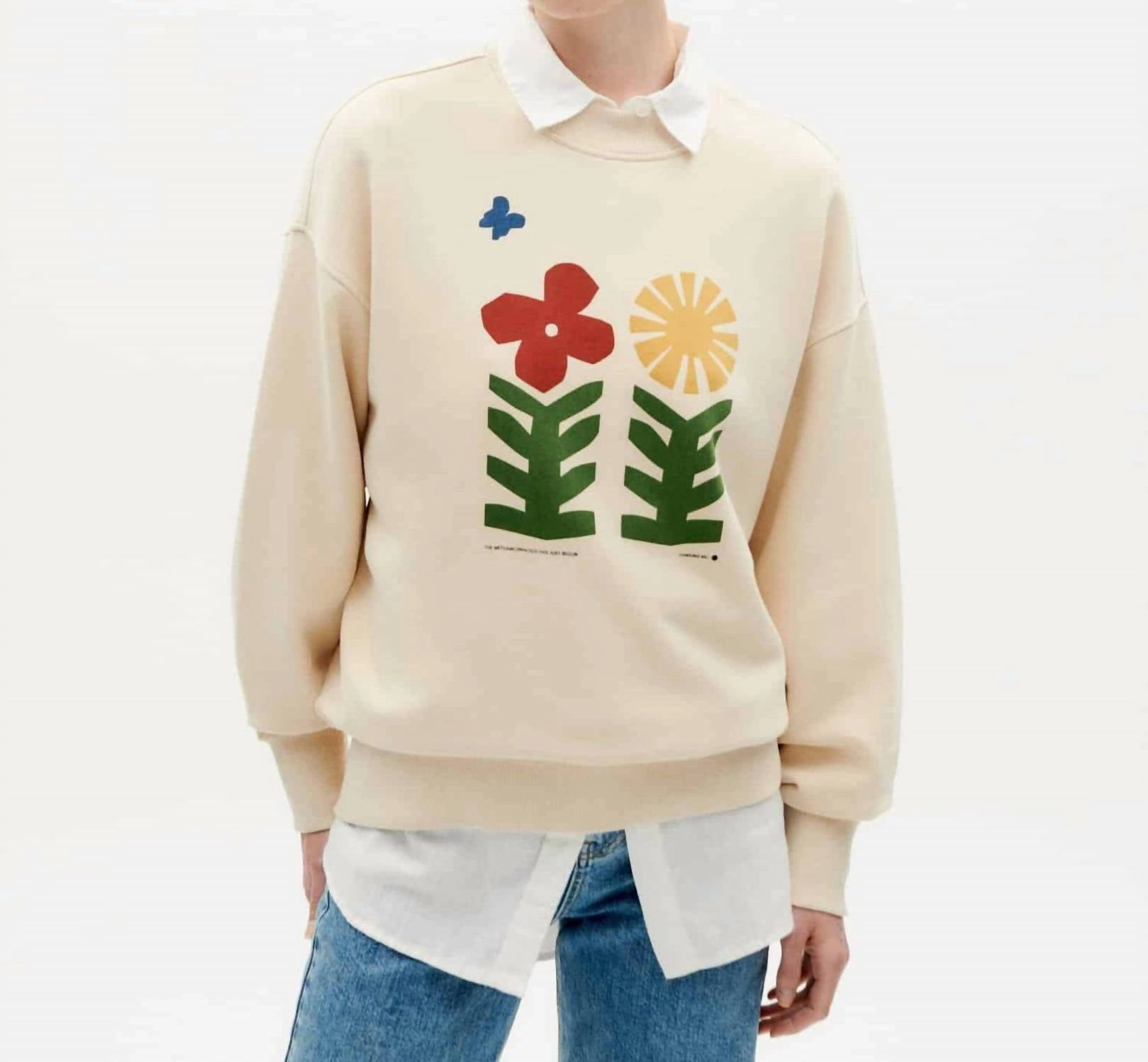 Metamorphosis Crewneck Sweatshirt In Ivory Tops Womens - camisoles best price