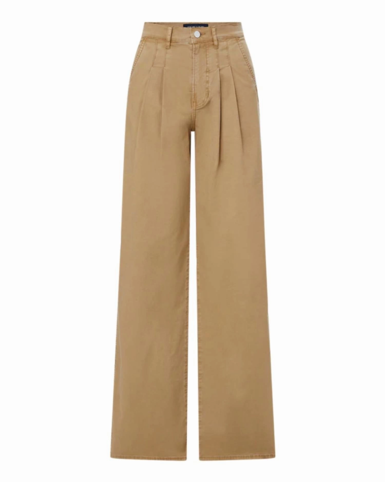 Mia Wide Leg Trouser In Khaki