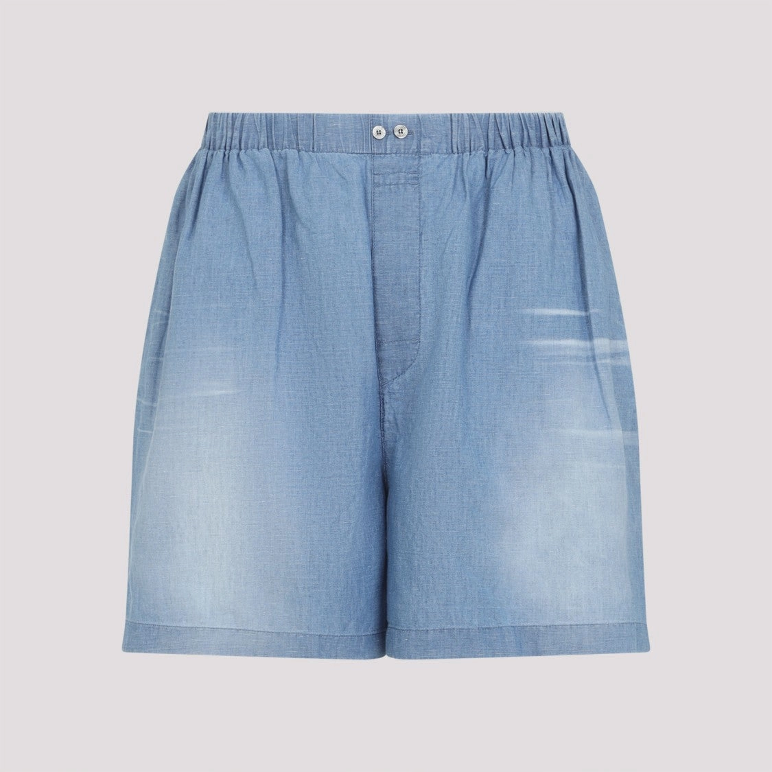 Mid Blue Cotton Shorts