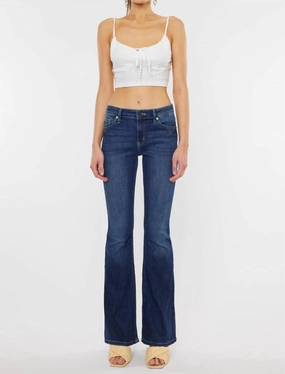 Mid Rise Flare Jean In Medium Wash womens palazzo trousers online