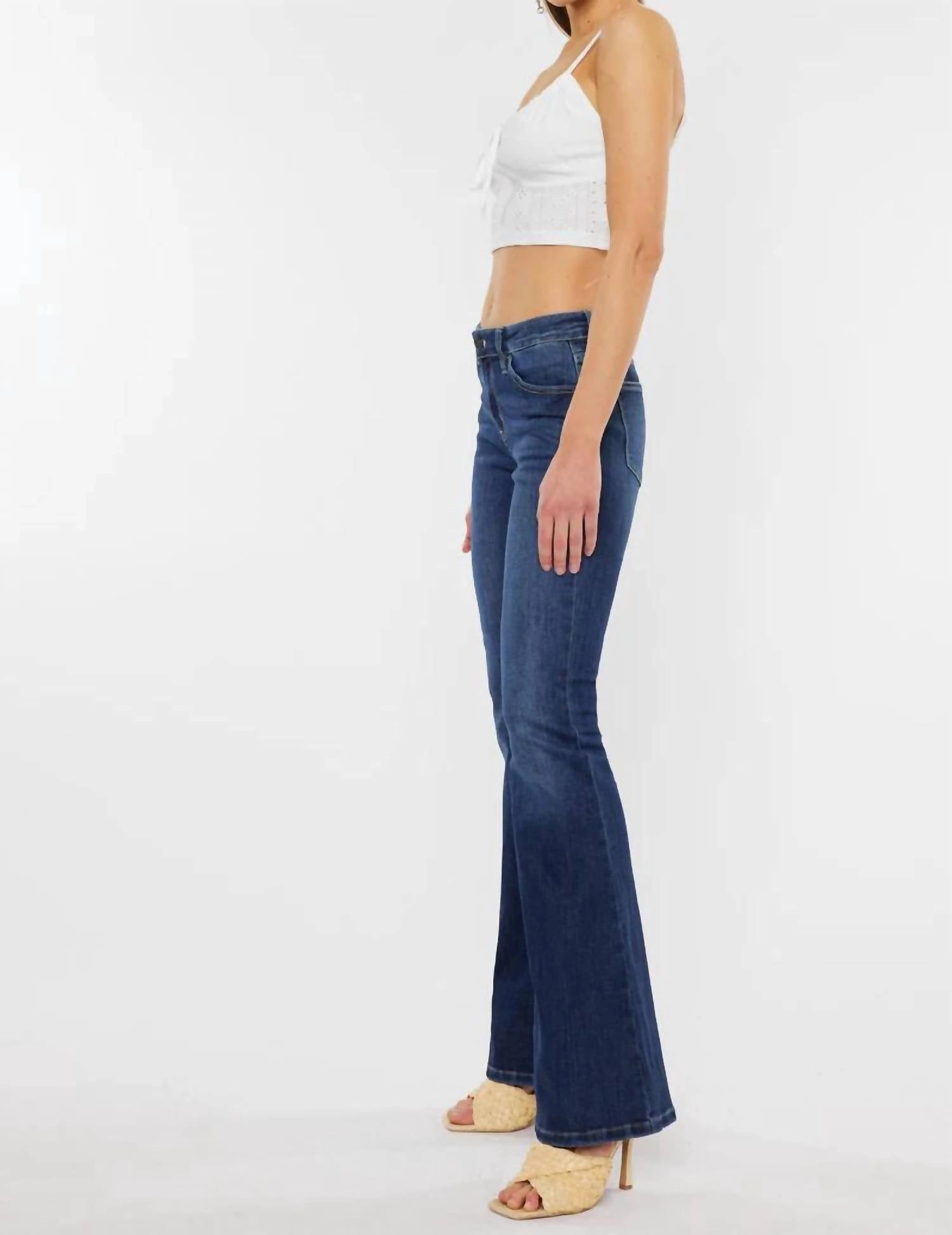 Mid Rise Flare Jean In Medium Wash
