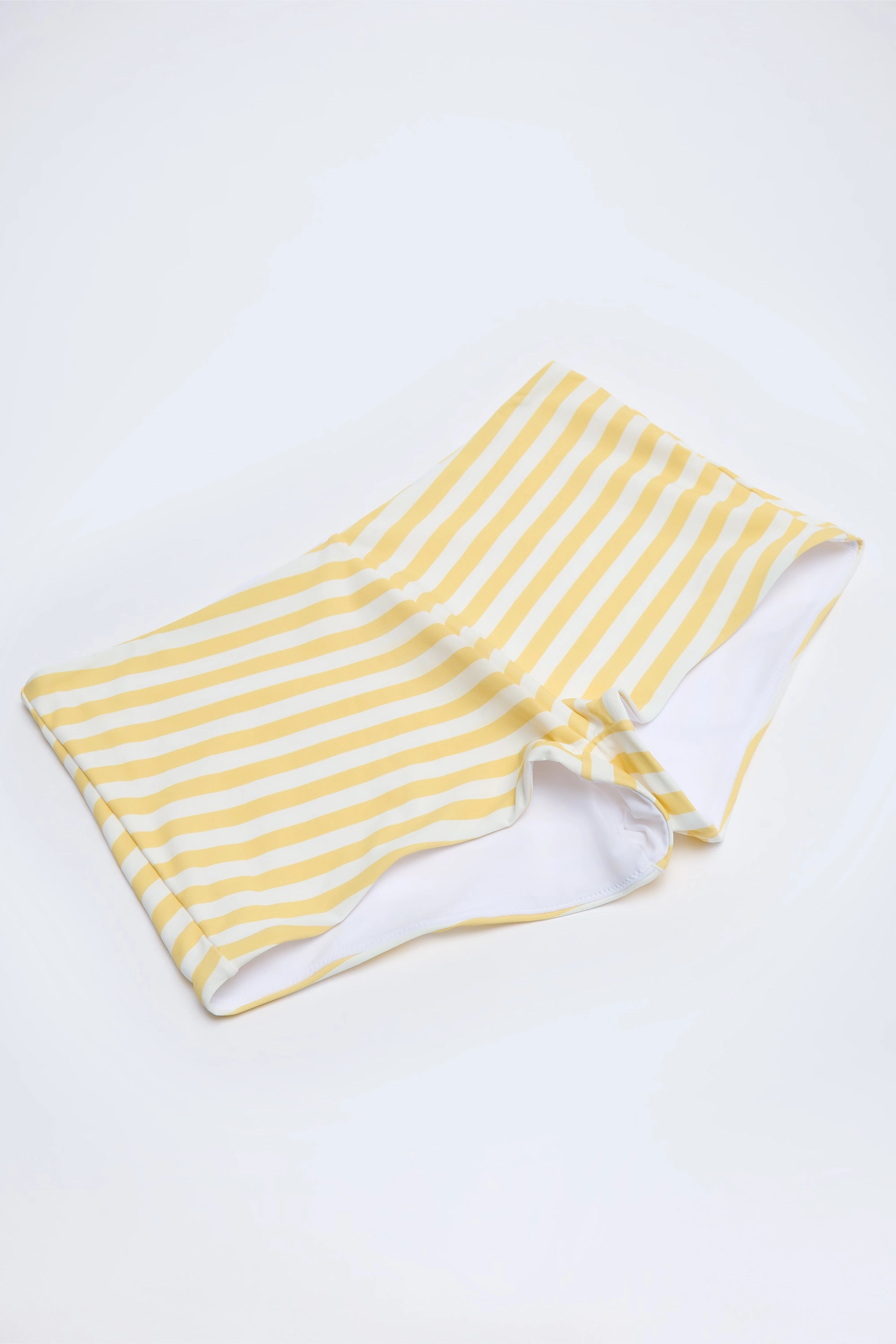 Mid-Rise Hotpants in Lemon Yellow Stripe
