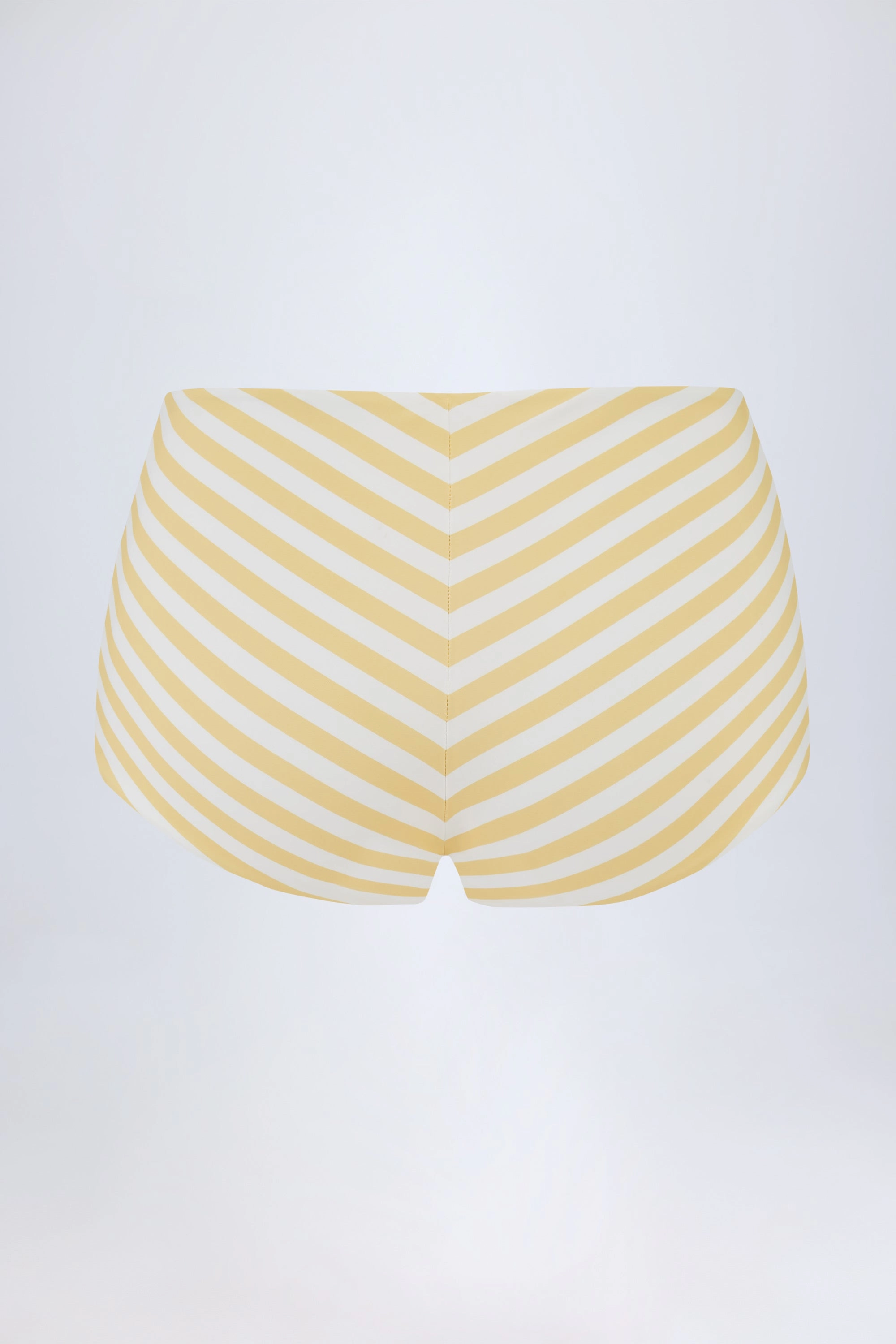 Mid-Rise Hotpants in Lemon Yellow Stripe