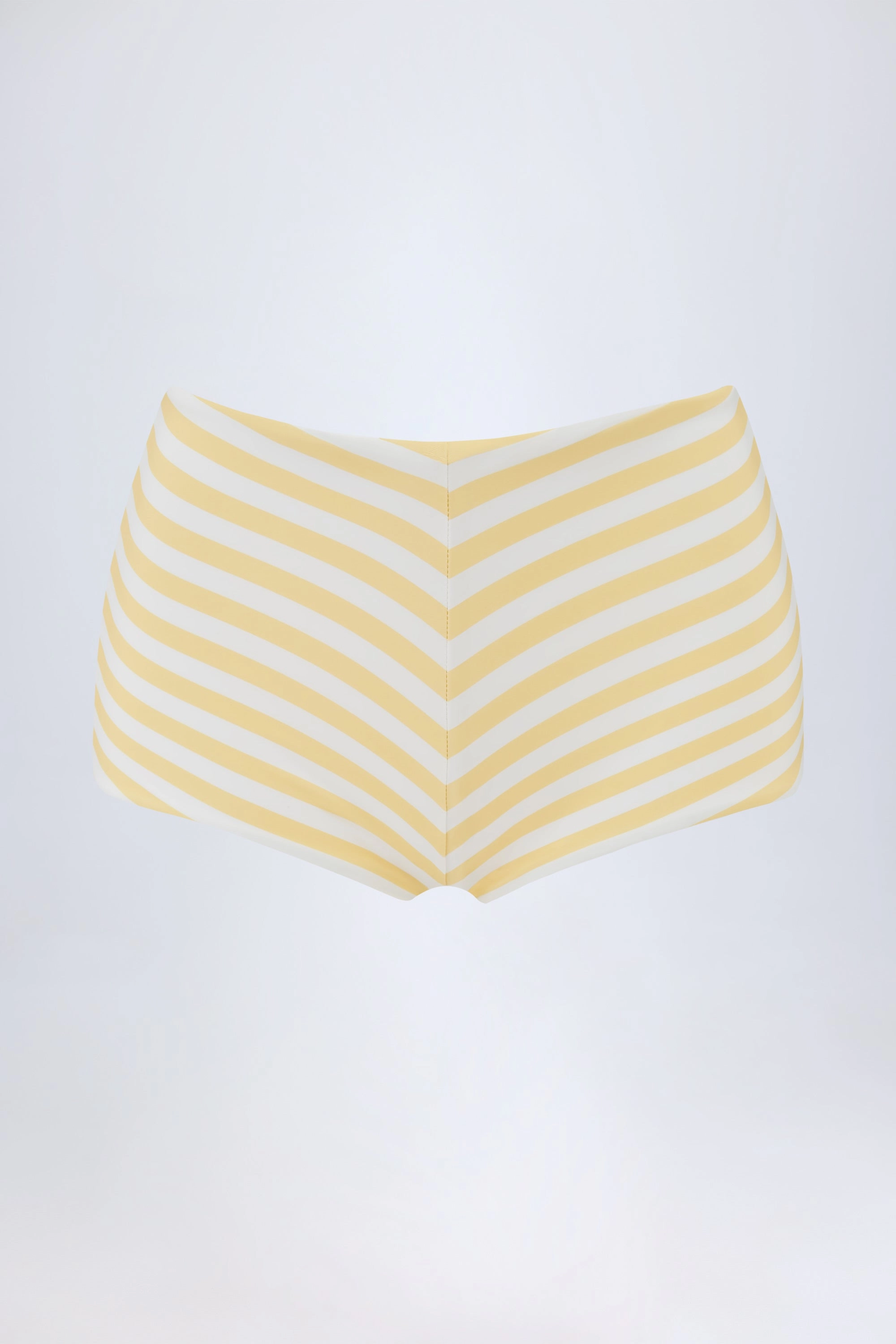 Mid-Rise Hotpants in Lemon Yellow Stripe