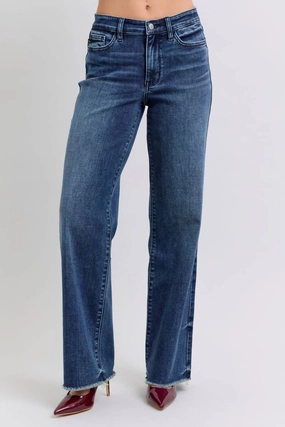 Mid Rise Wide Leg In Dark womens capris online shop