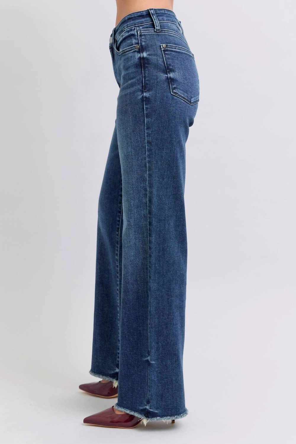 Mid Rise Wide Leg In Dark
