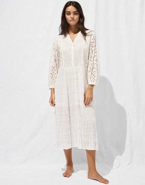 Midi Beach Dress - Optic White Swim Womens - bikinis clearance