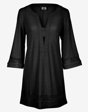 Midi Tunic - Black Swim Womens - swimwear sale