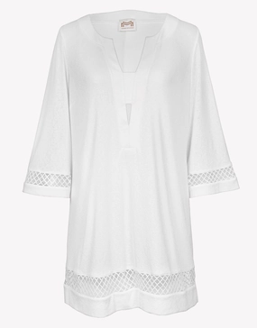 Midi Tunic - Silk White Swim Womens - bikinis clearance
