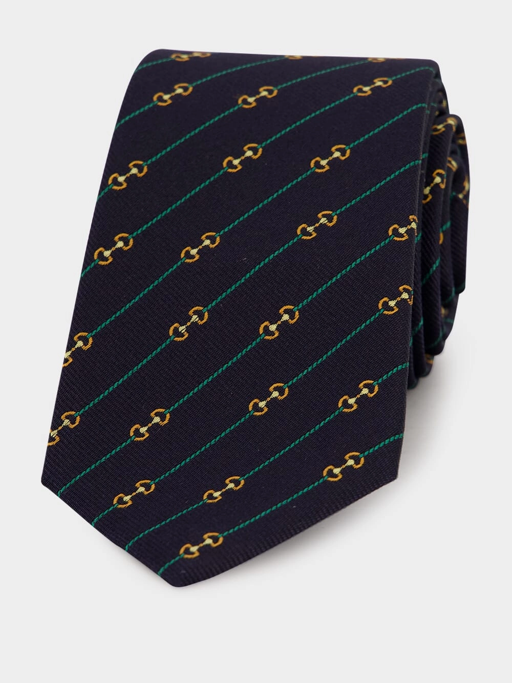 Midnight Blue Horsebit Silk Jacquard Tie Suits Mens - men's suits outlet