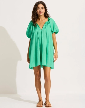 Mini Babydoll Beach Dress - Jade Green Swim Womens - bikinis clearance