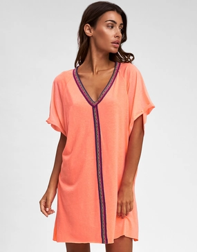 Mini Pima Abaya Dress - Coral Swim Womens - bikinis clearance