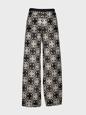 Mini Tiles Macram Palazzo Pants Knitwear Womens - women's knitwear cheap
