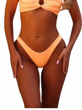 Minimal Full Coverage Bikini Bottom In Mango Ribbed Swim Womens - scoop neck swimsuits