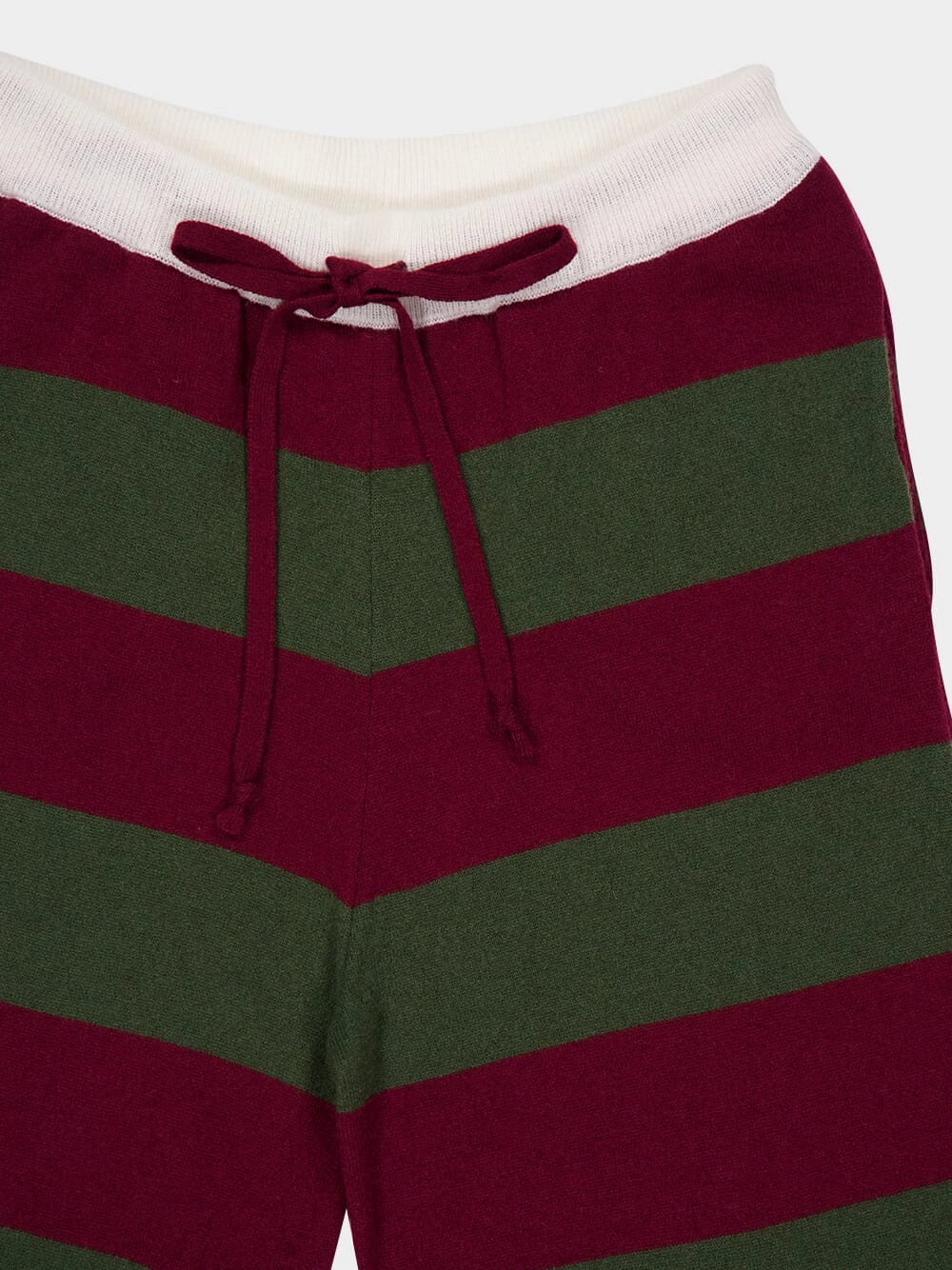 Mira Cabernet and Peacoat Striped Knitted Wide-Leg Pants