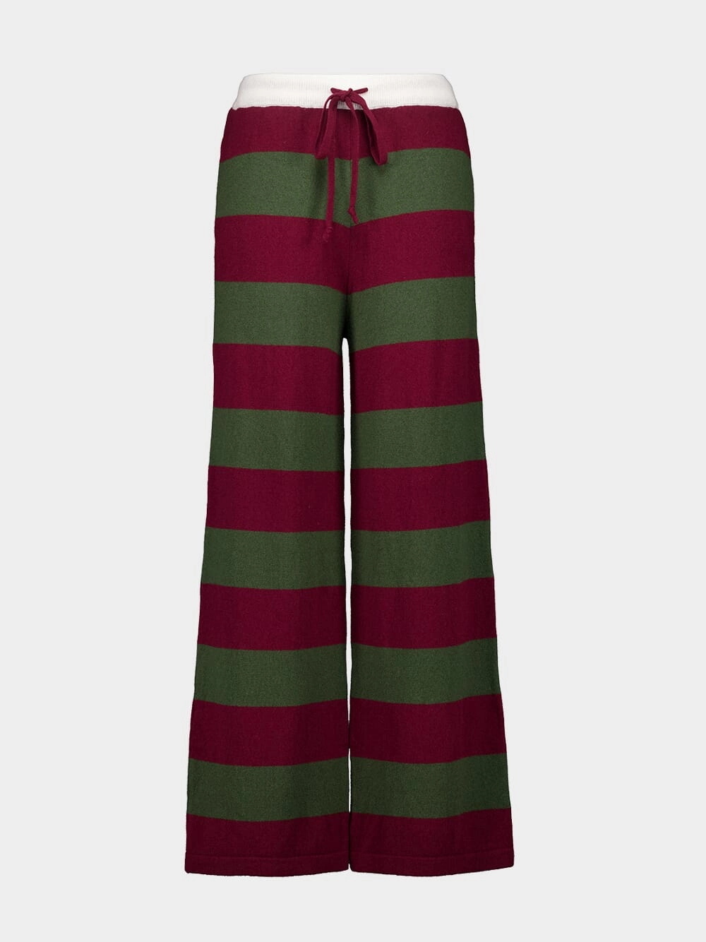 Mira Cabernet and Peacoat Striped Knitted Wide-Leg Pants Knitwear Womens - women's knitwear cheap
