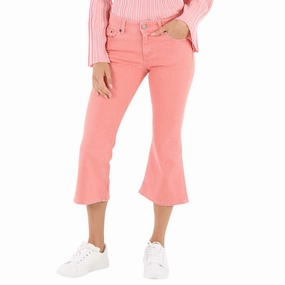 Mm6 Ladies Pink Flared Cropped Jeans womens lounge pants clearance