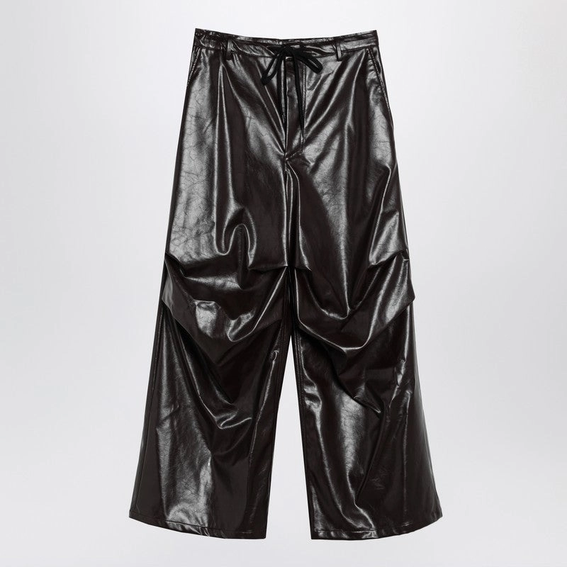 Mm6 Maison Margiela Women's Shiny Wide Trousers womens wide-leg pants promo