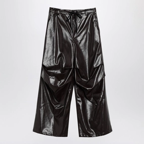 Mm6 Maison Margiela Women's Shiny Wide Trousers womens wide-leg pants promo