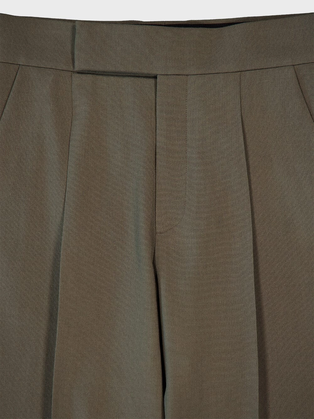 Mocha Wool Silk 8th Trouser