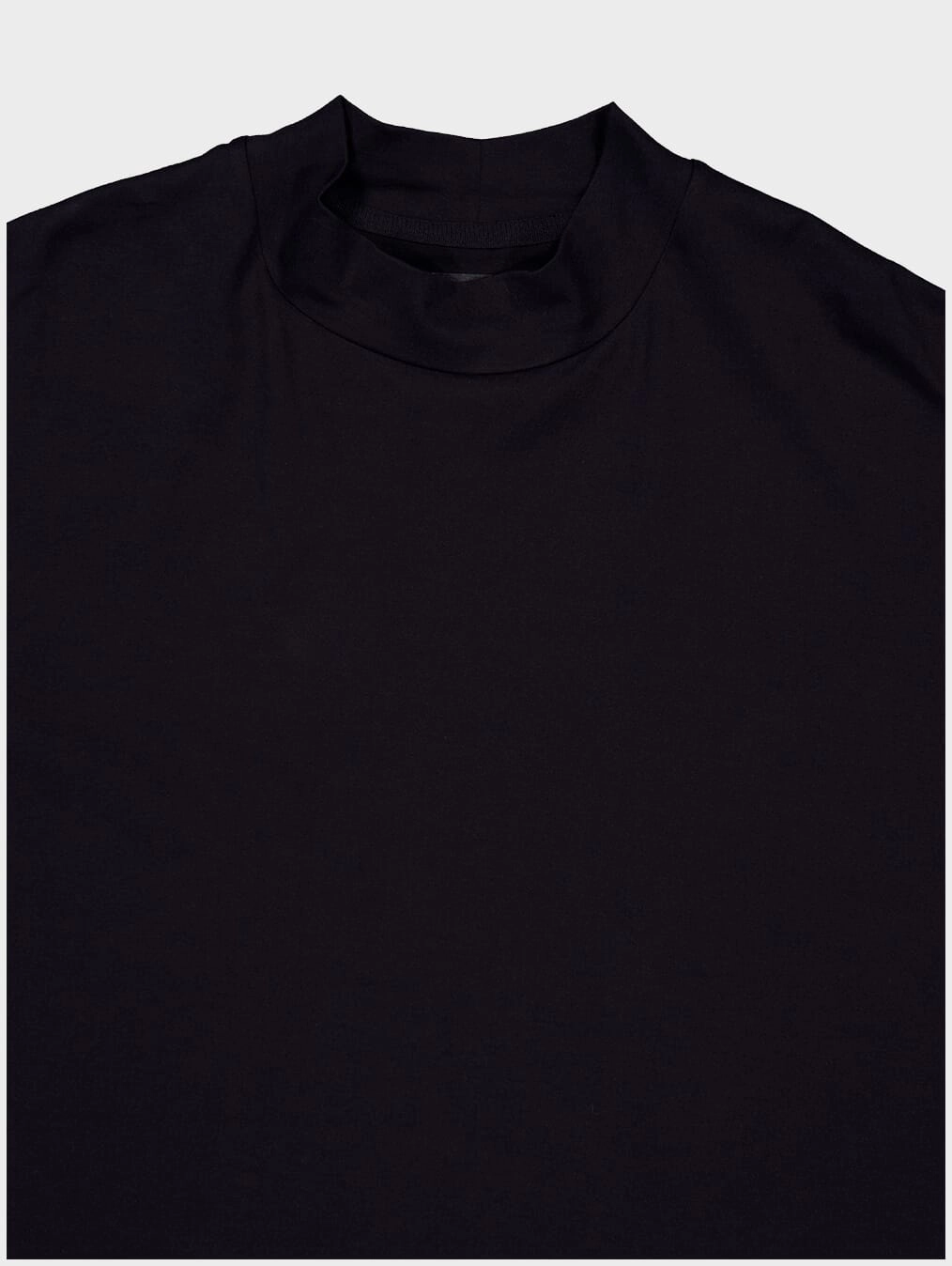 Mock-Neck Long-Sleeved Cotton Sweatshirt