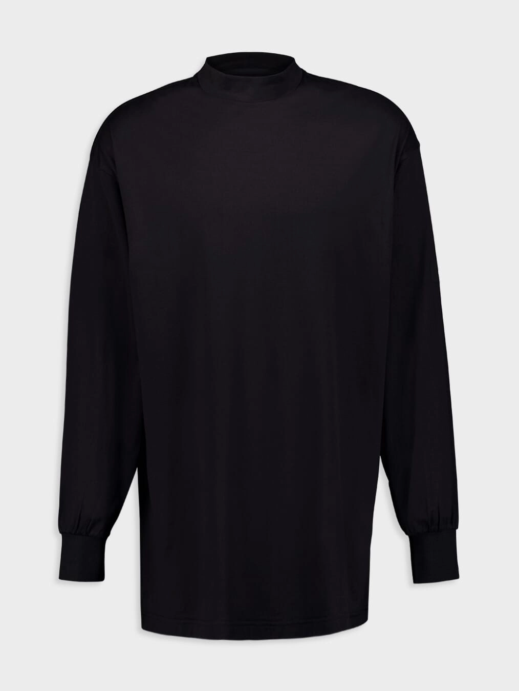 Mock-Neck Long-Sleeved Cotton Sweatshirt Tops Mens - thermal tops