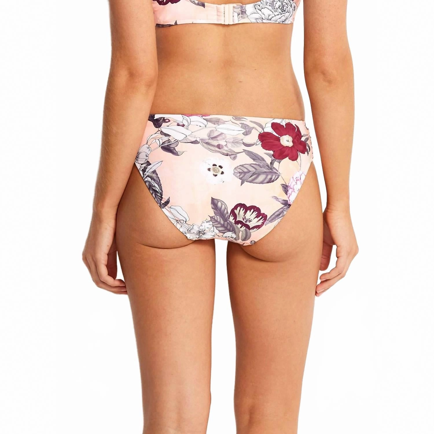 Modern Love Ruched Side Bikini Bottom In Peach
