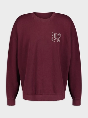 Monogram-Embroidered Cotton Sweatshirt Tops Mens - thermal tops