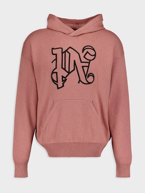 Monogram Knit Hoodie Tops Mens - thermal tops