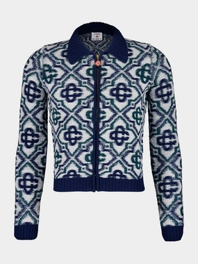 Monogram Knit Zip Jumper Knitwear Womens - women's knitwear cheap