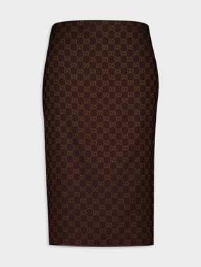 Monogram Pattern Pencil Skirt womens slacks clearance