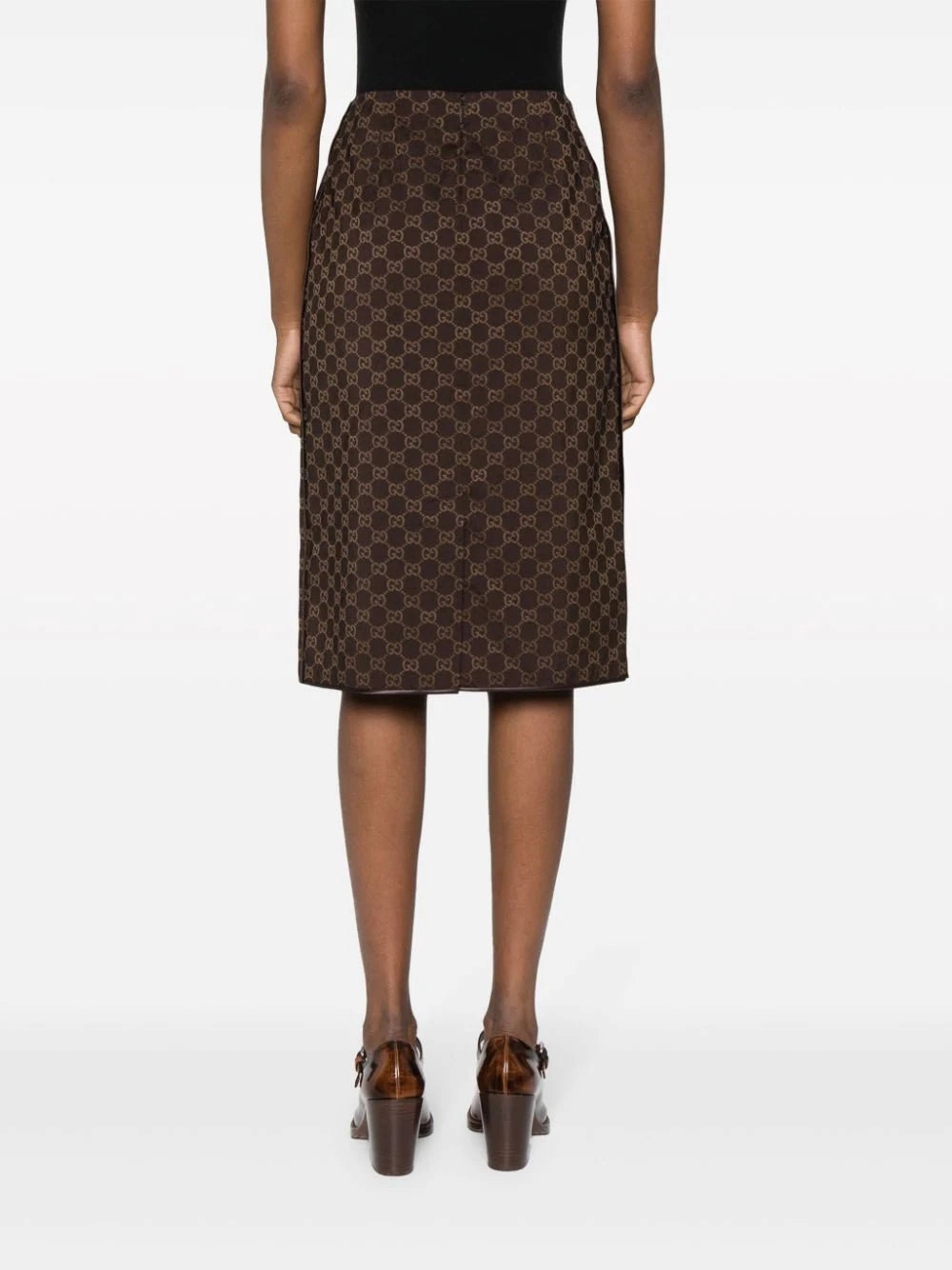 Monogram Pattern Pencil Skirt