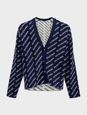 Monogram Printed Knit Cardigan Knitwear Mens - men's sweaters sale