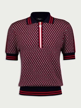 Monogram Wool Polo Shirt Knitwear Mens - men's sweaters sale