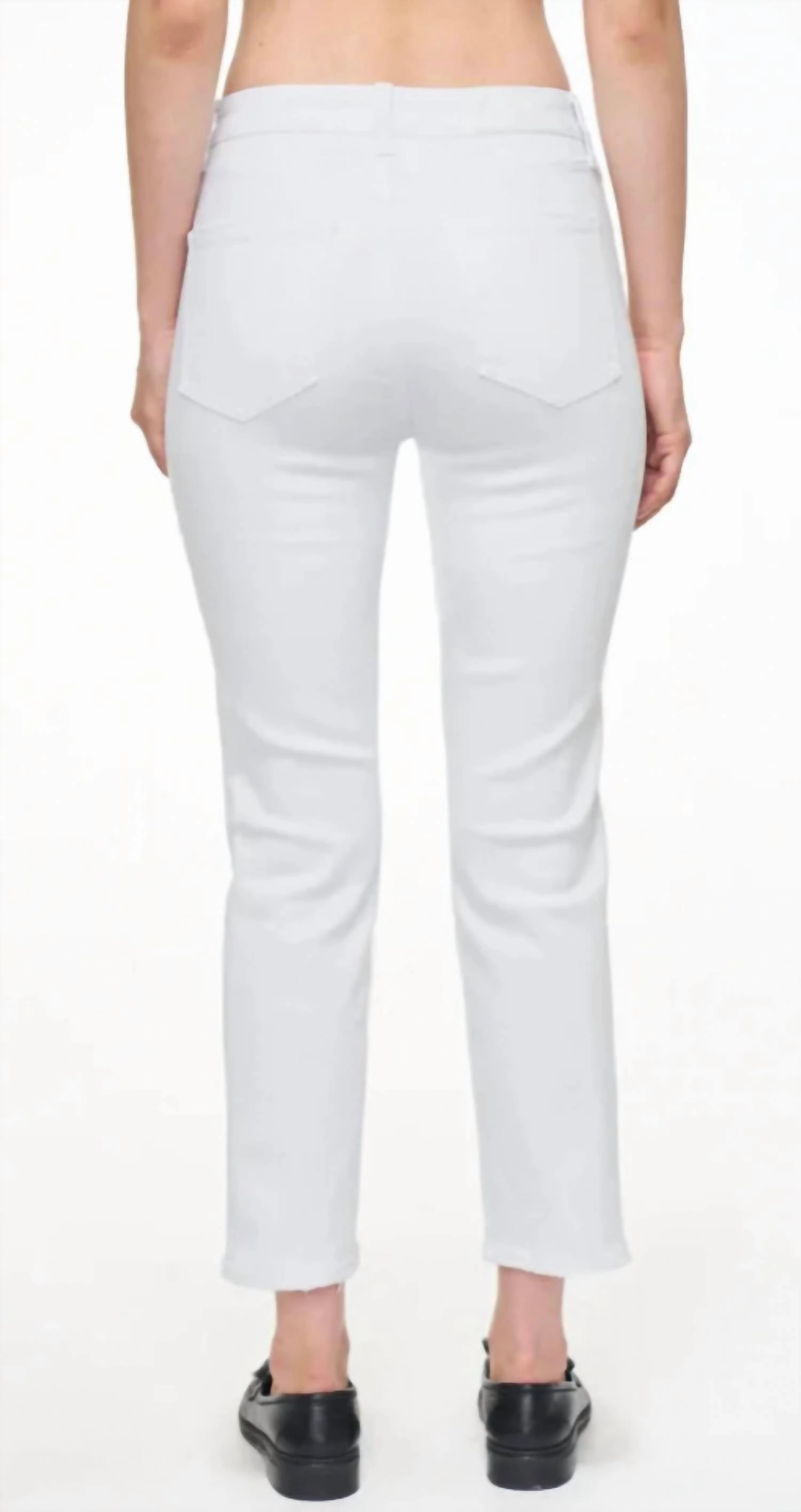 Monroe High Rise Cigarette Crop In Seashell Distressed