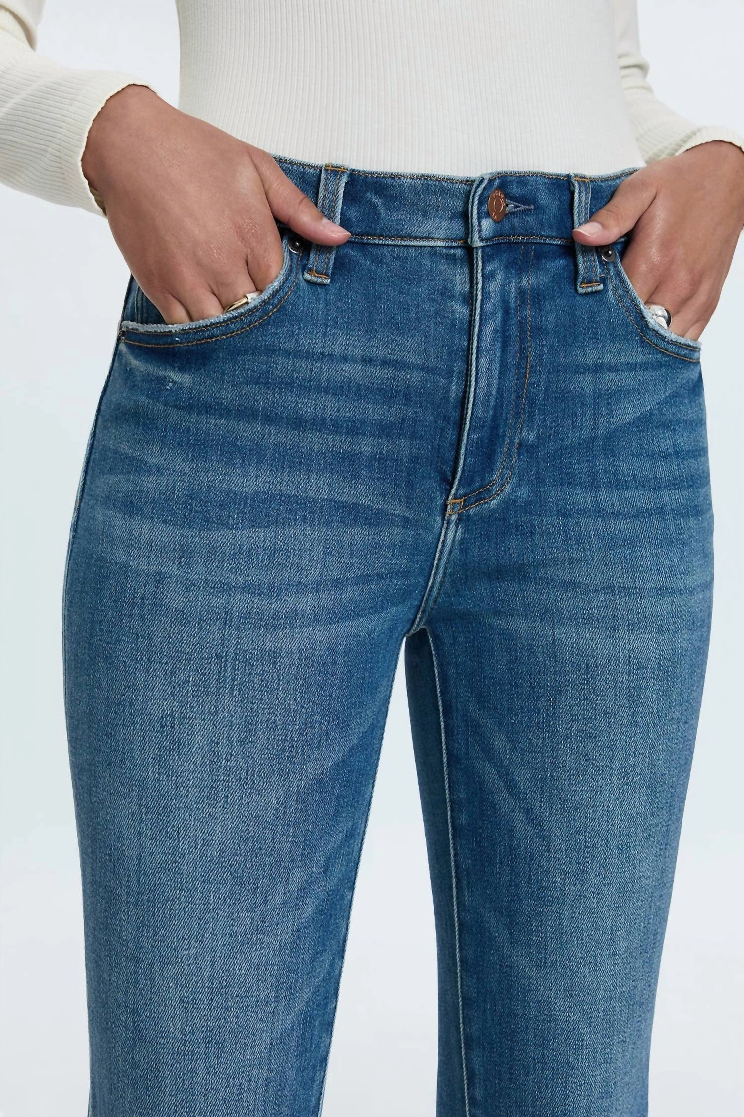 Monroe High Rise Crop Jean In Blue