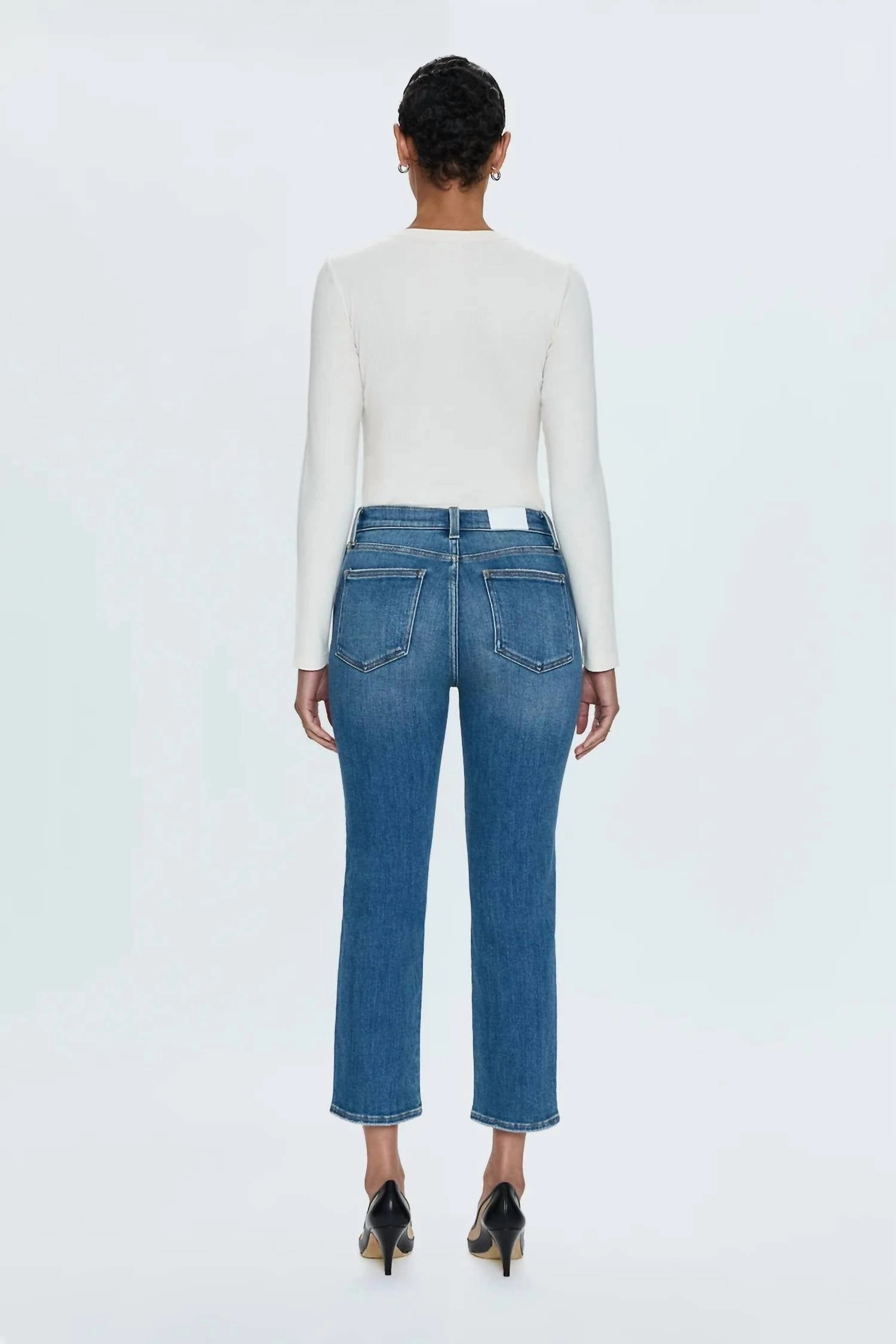 Monroe High Rise Crop Jean In Blue