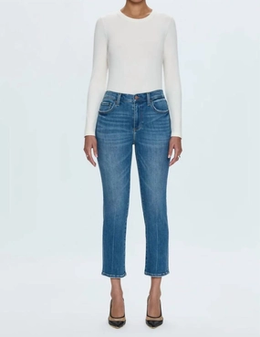 Monroe High Rise Crop Jean In Blue womens culottes clearance