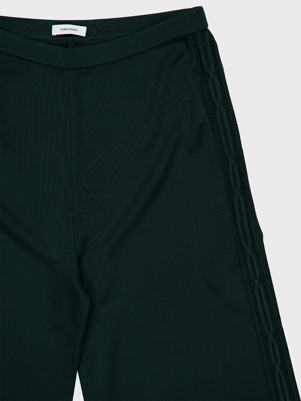 Moss Green Knitted Palazzo Trousers