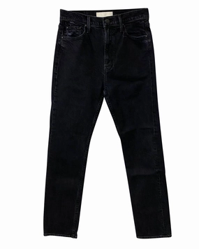 Mother Jeans with Washed-out Detail in Black Cotton womens leather pants outlet
