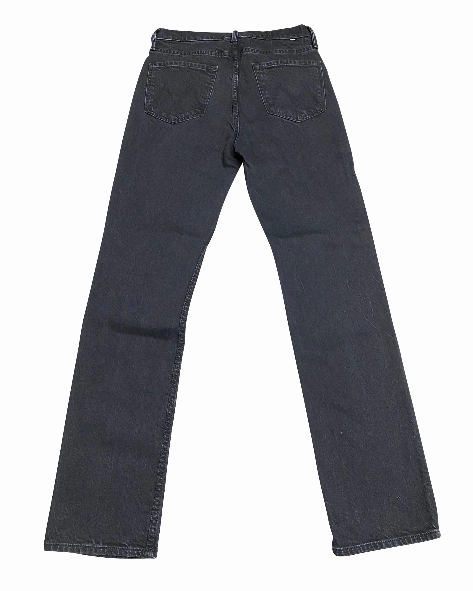 Mother Jeans with Washed-out Detail in Black Cotton