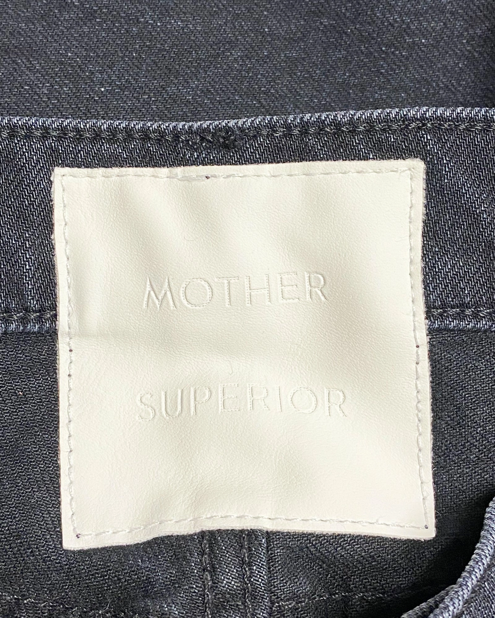 Mother Jeans with Washed-out Detail in Black Cotton
